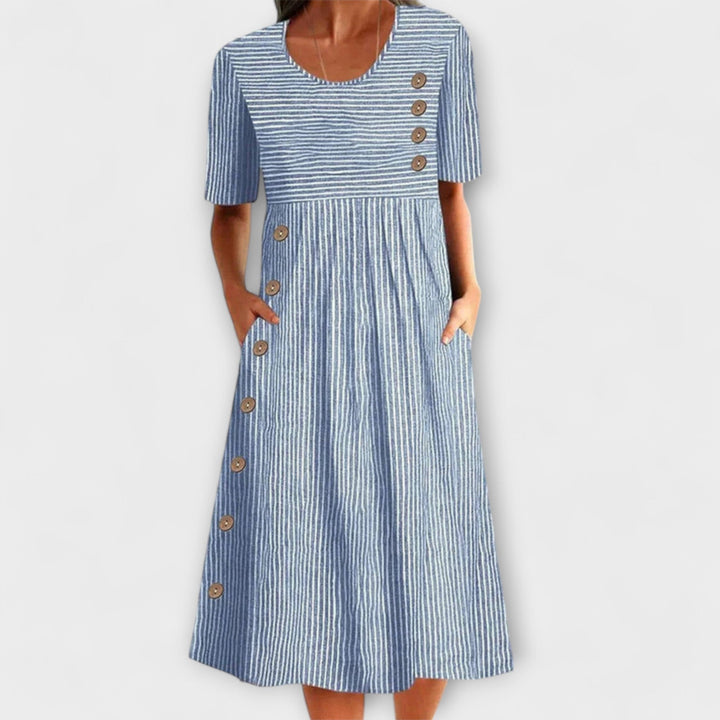 Svenja – Gestreiftes Premium-Midikleid
