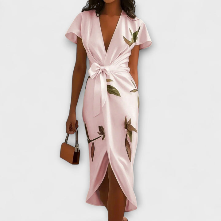 Elfriede - Satin Wickel-Kleid