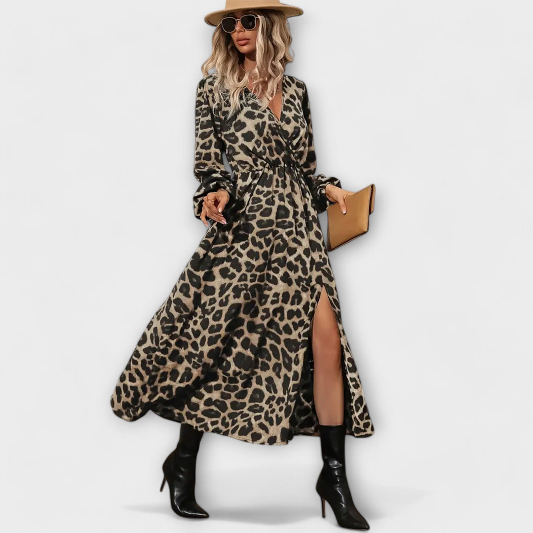 Ute - Stylisches Kleid mit Leopardenmuster