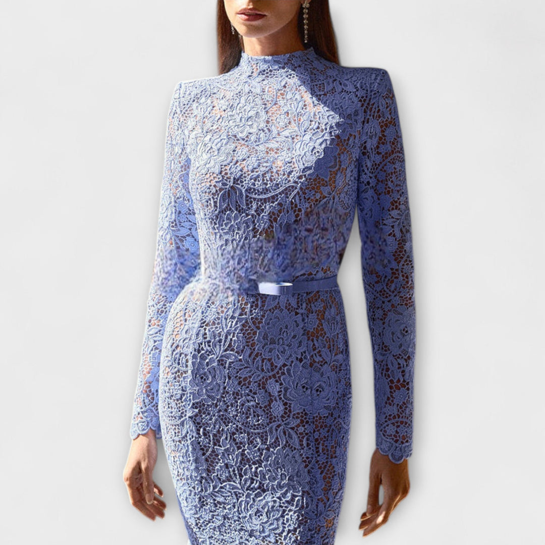 Martha - Elegantes Midi-Kleid aus floraler Spitze