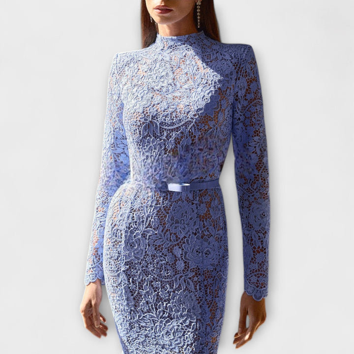Martha - Elegantes Midi-Kleid aus floraler Spitze