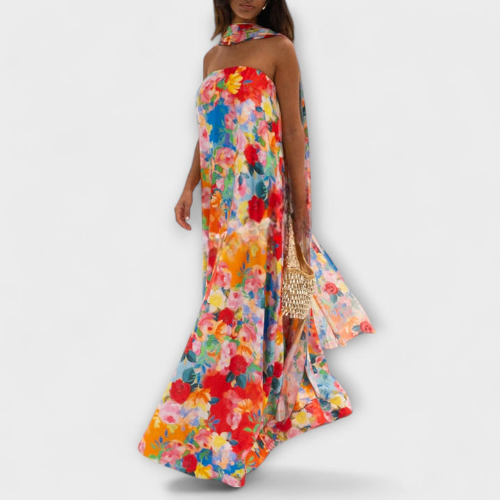 Selma - Off-Shoulder Floral Maxi-Kleid