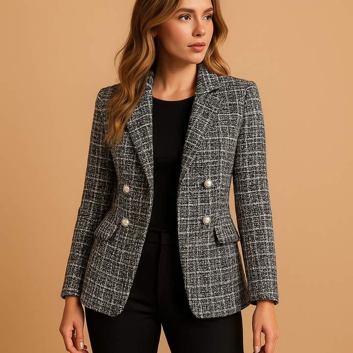 Nova - Taillierter karierter Damenblazer