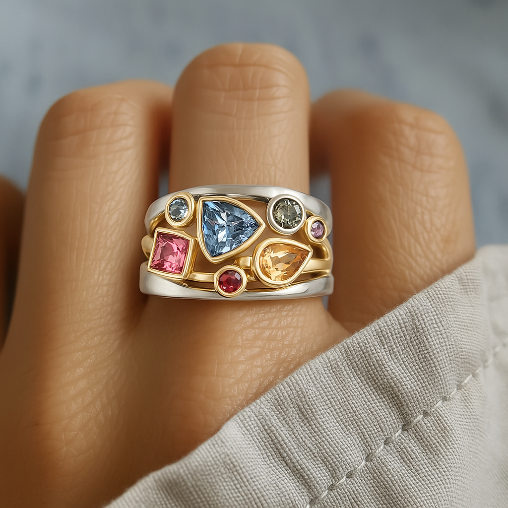 Ilse – Vintage-Ring mit bunten Zirkonia-Steinen