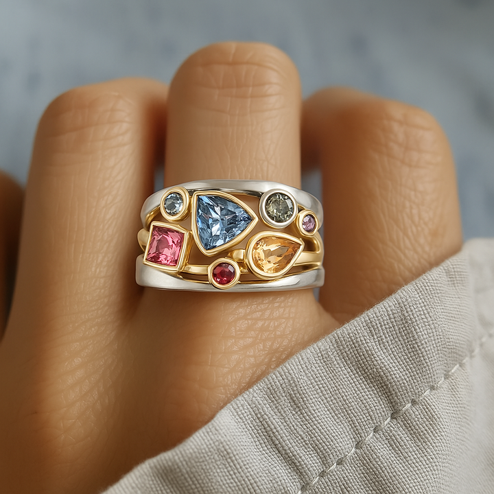 Ilse – Vintage-Ring mit bunten Zirkonia-Steinen