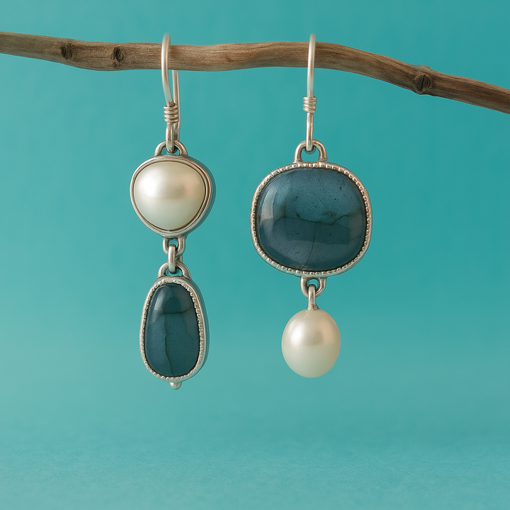 Ilse – Vintage-Ohrringe im Blue-Stone-Stil