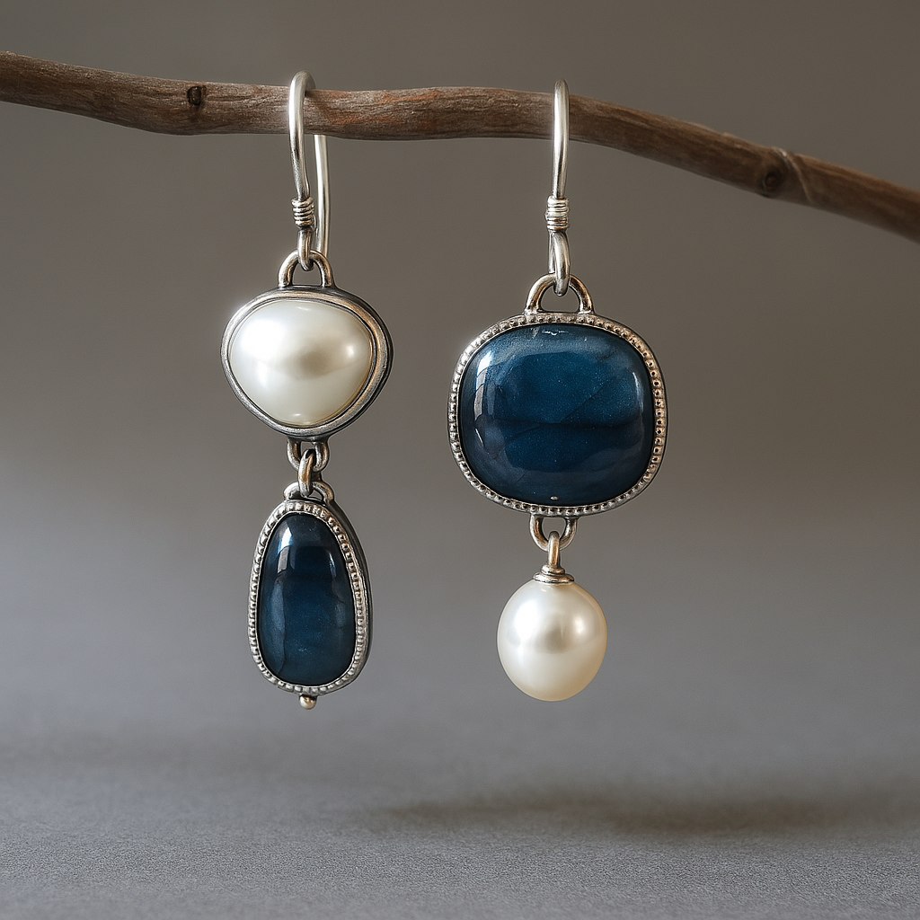 Ilse – Vintage-Ohrringe im Blue-Stone-Stil