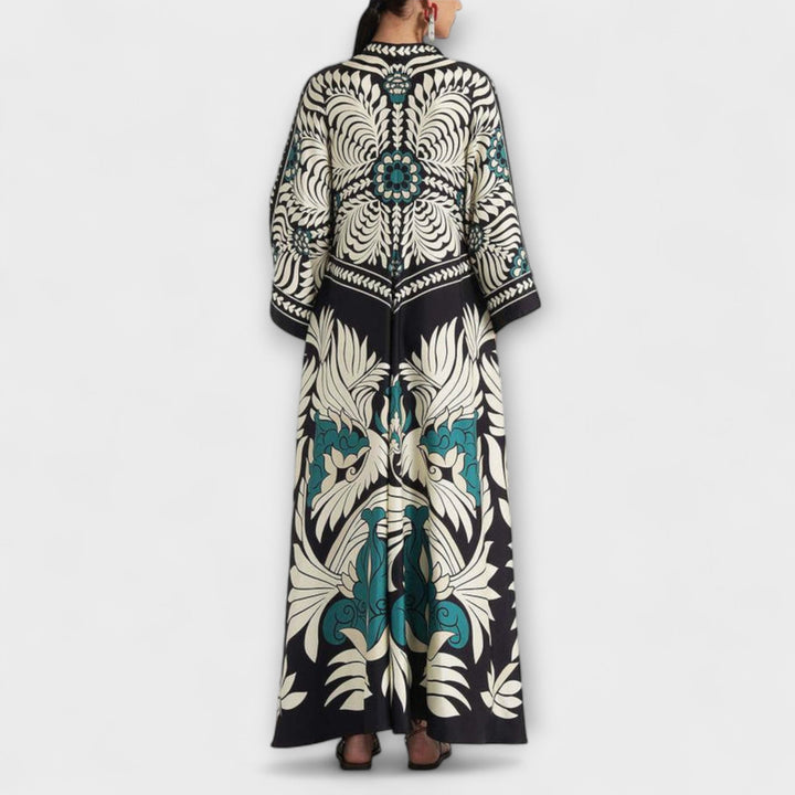 Lucia - Schickes Floral-Muster Fließendes Maxikleid