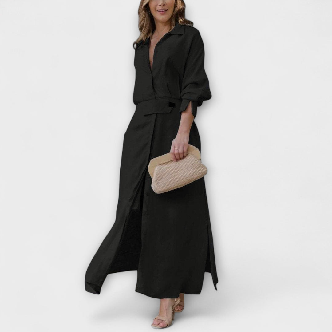 Marit - Maxikleid mit V-Ausschnitt