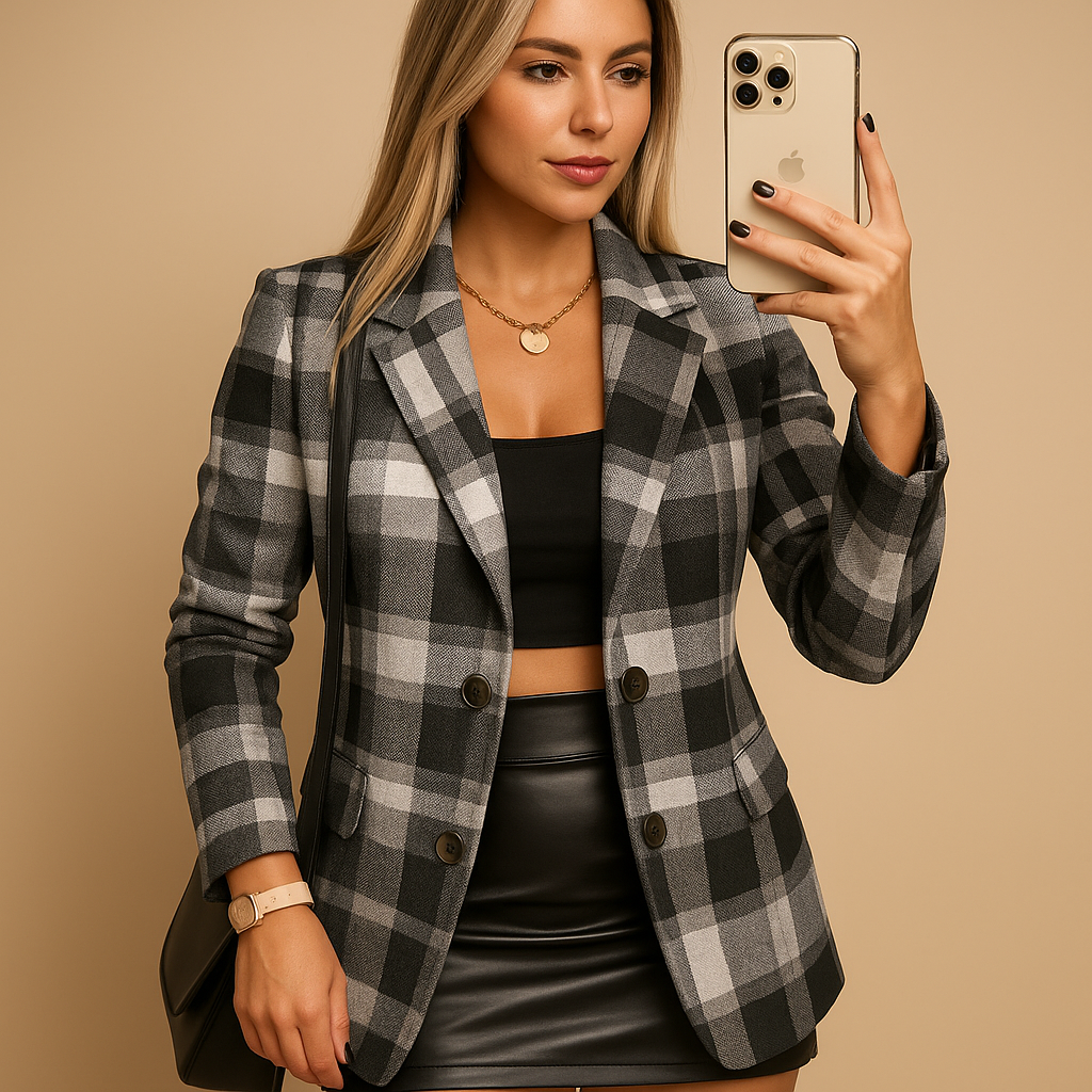 Sienna - Langer gesteppt­er Damenblazer