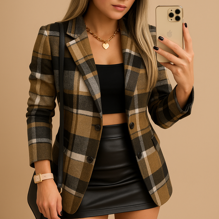 Sienna - Langer gesteppt­er Damenblazer