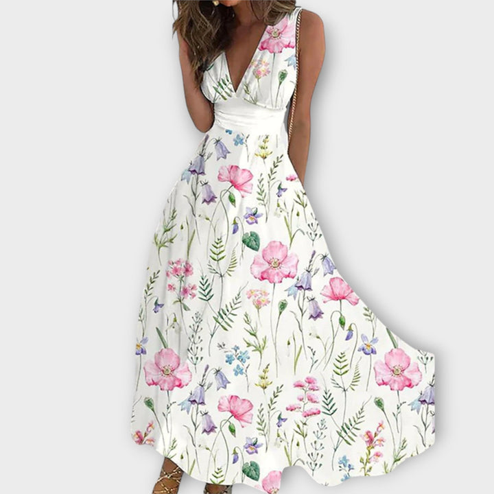 Undine - Floral V-Neck Kleid
