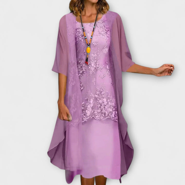 Saskia - Elegantes zweiteiliges Chiffonkleid