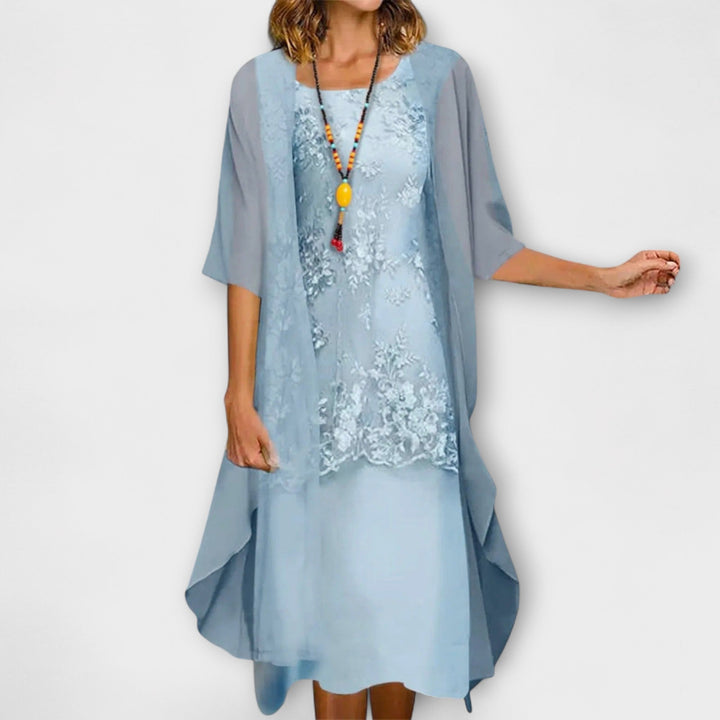 Saskia - Elegantes zweiteiliges Chiffonkleid