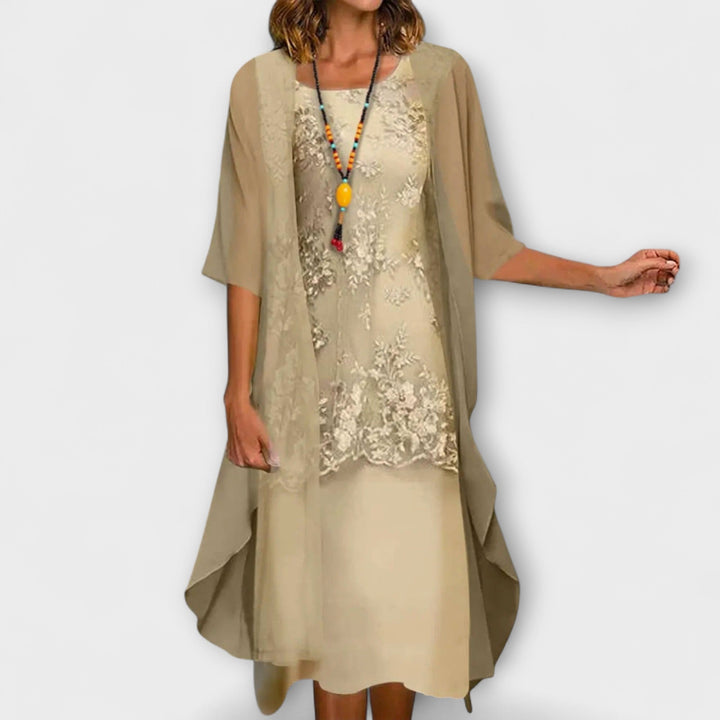 Saskia - Elegantes zweiteiliges Chiffonkleid