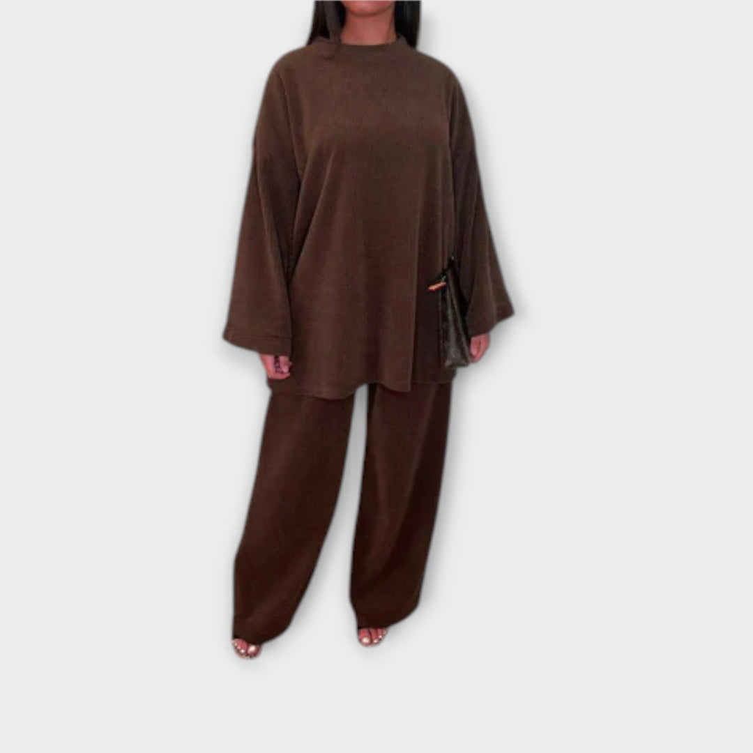 Helene – Zweiteiliges Plus-Size Set Im Gerippten Stil