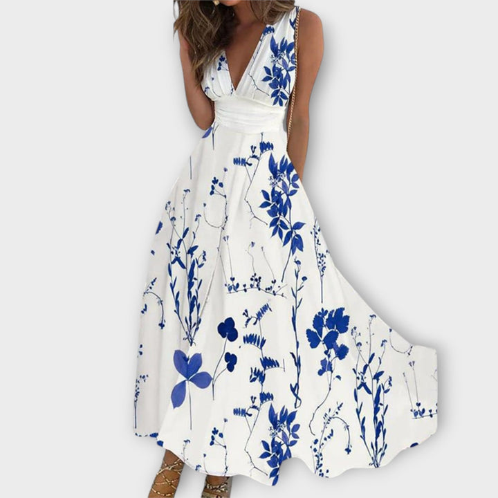 Undine - Floral V-Neck Kleid