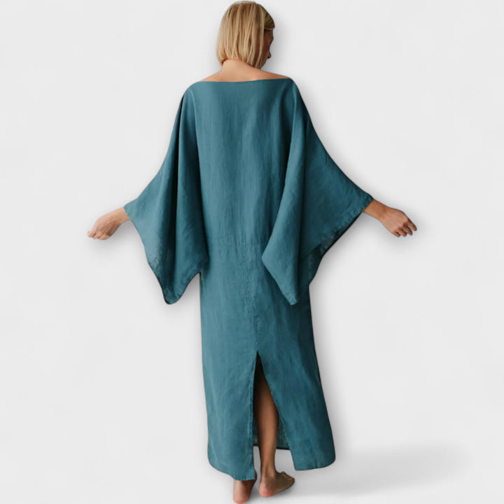 Mila - Kimono Kleid aus Leinen und Baumwolle