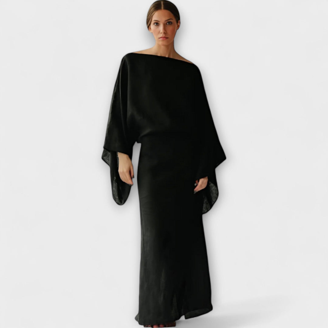 Mila - Kimono Kleid aus Leinen und Baumwolle