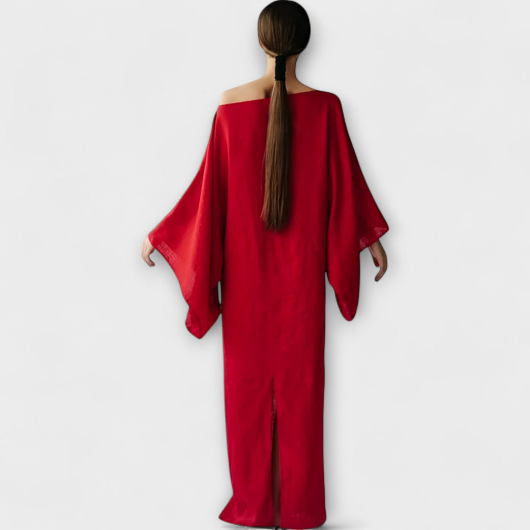Mila - Kimono Kleid aus Leinen und Baumwolle
