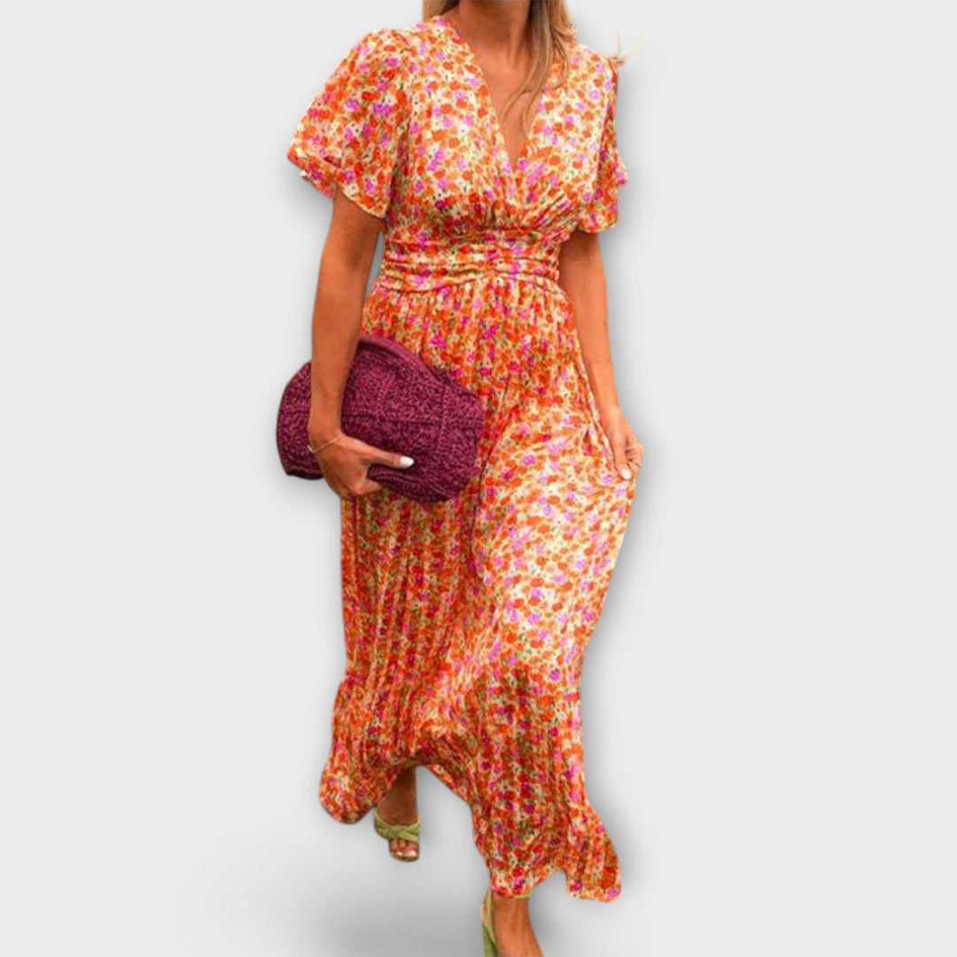Valentina - Klassisches V-Ausschnitt Kleid