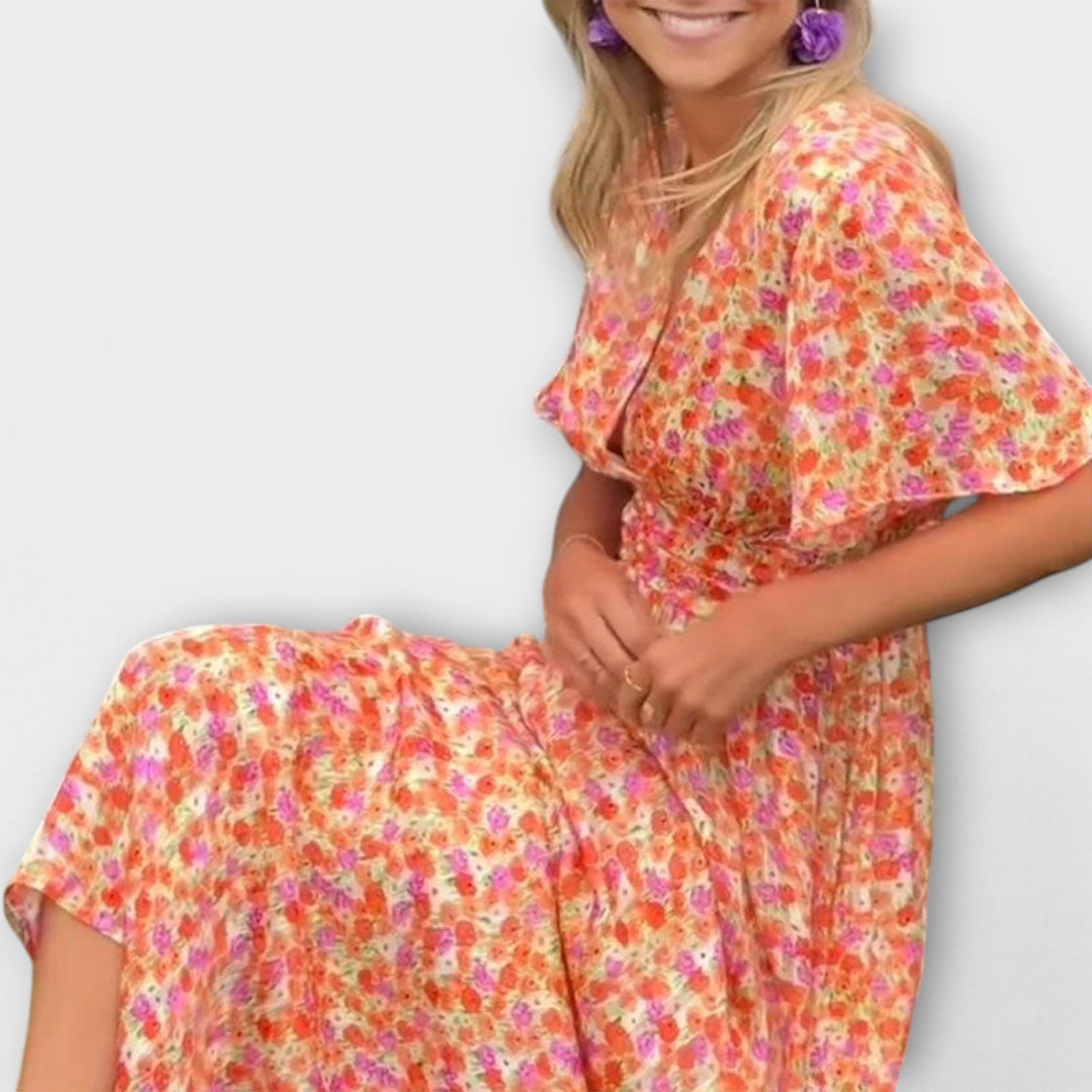 Valentina - Klassisches V-Ausschnitt Kleid