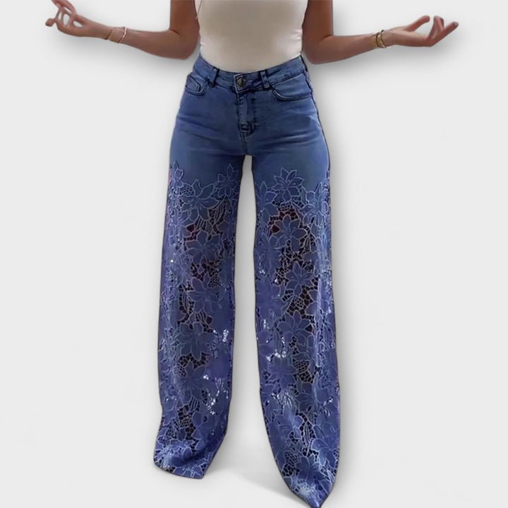 Lina – Patchwork-Jeans Mit Trendigem Spitzen-Detail