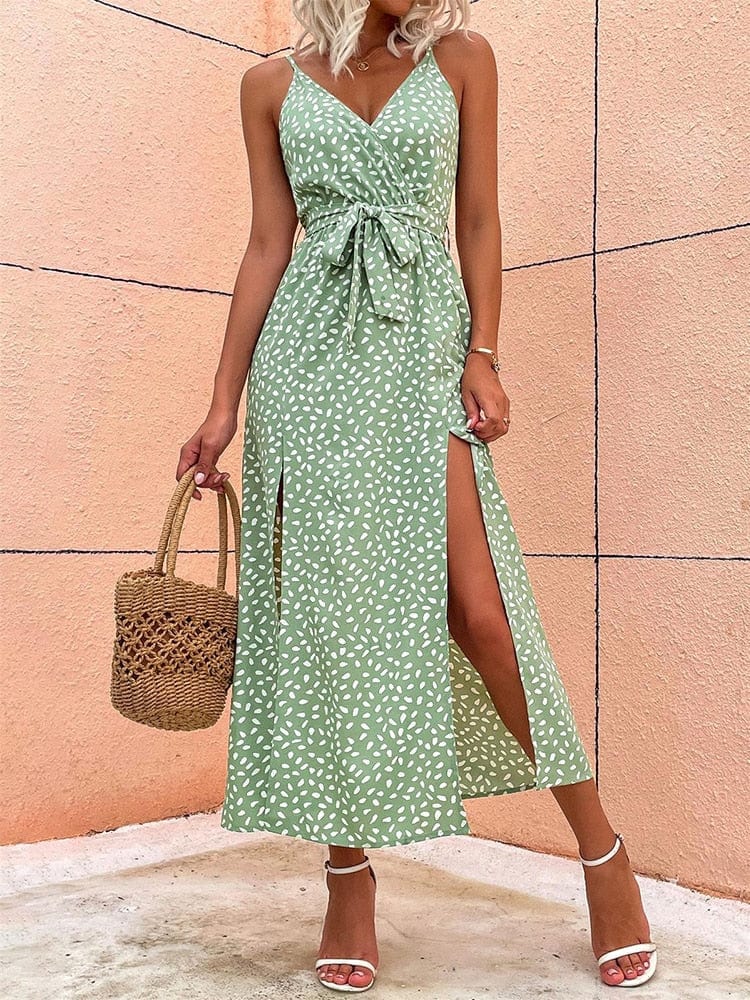 Willa  - Boho Kleid mit Punkten & V-Ausschnitt