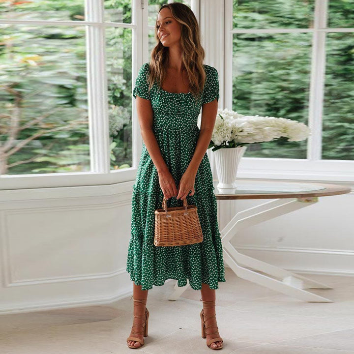 Isentrud - Boho Midikleid mit Puffärmeln