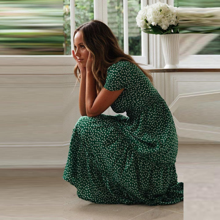 Isentrud - Boho Midikleid mit Puffärmeln