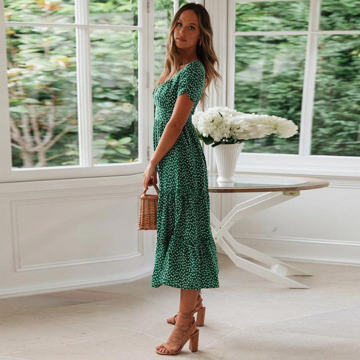 Isentrud - Boho Midikleid mit Puffärmeln